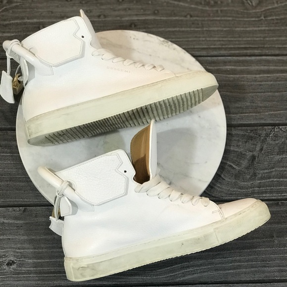 Men’s BUSCEMI 125MM High Top Luxury Sneakers White - Picture 6 of 8